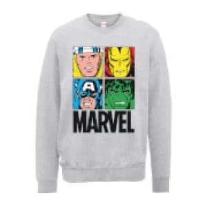 Marvel Multi Colour Main Tile Mens Grey Sweatshirt - L - Grey