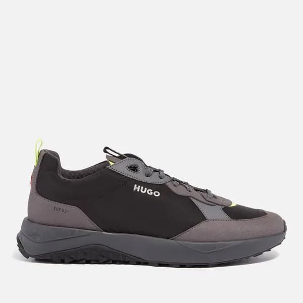 HUGO Mens Kane Runn Mfny N Shell and Faux Suede Trainers - UK 7 Black Trainers male 50504379-001 7