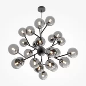Maytoni Dallas Modern 24 Light Globe Pendant Ceiling Light Black, Smoky Shade, G9