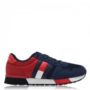 Tommy Hilfiger Low Lace Trainer Juniors - White/Red X336