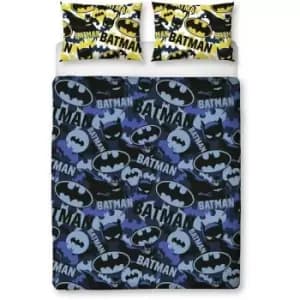 Reversible Camo Duvet Cover Set (Double) (Blue/Yellow/Black) - Batman