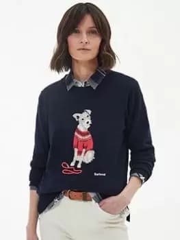 Barbour Fareham Knitted Jumper - Navy, Size 14, Women