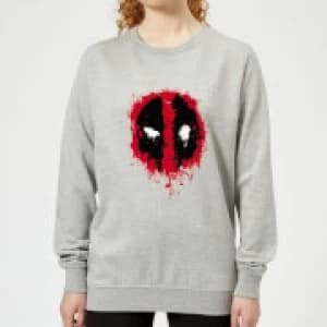 Marvel Deadpool Splat Face Womens Sweatshirt - Grey - L