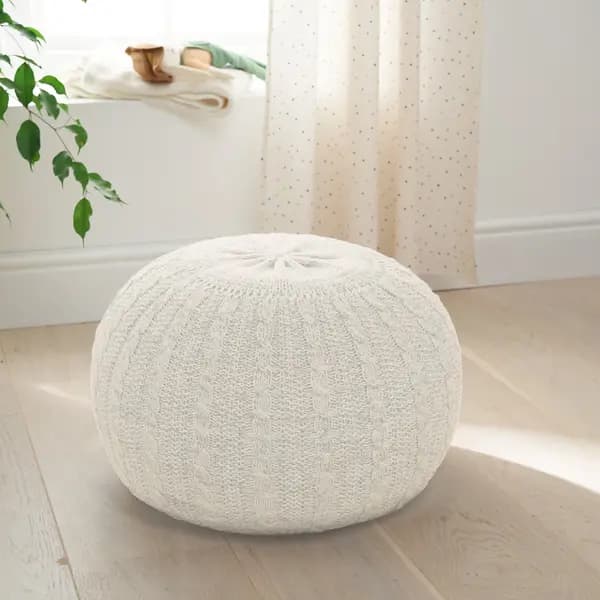 Tutti Bambini Knitted Pouffe Cream