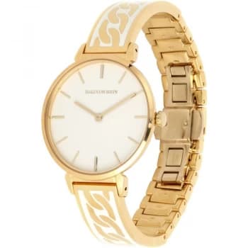 Curb Chain Cream & Gold Bangle Watch
