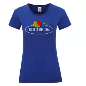 Fruit of the Loom Womens/Ladies Vintage Big Logo T-Shirt (L) (Cobalt Blue)