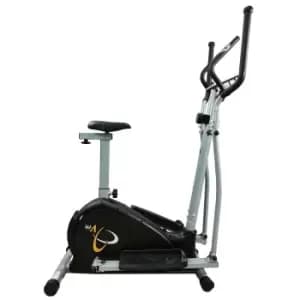 V-fit MCCT1 Combination Magnetic 2-in-1 Exercise Bike and Elliptical Trainer, Silver