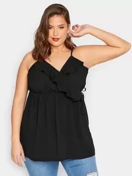 Yours Wrap Cami Black, Size 26-28, Women