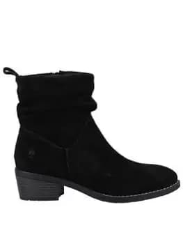 Hush Puppies Iris Ruched Ankle Boot - Black, Size 4, Women