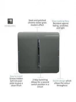 Trendiswitch 1G 2W 10 Amp Light Switch Charcoal