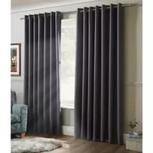 Blackout Curtains Eyelet Ring Top, Polyester, Silver, 66 x 54 - Silver - Alan Symonds