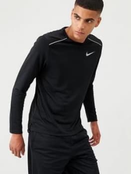 Nike Dry Miler Running Long Sleeve T-Shirt - Black