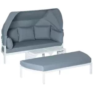 Outsunny 4pc Outdoor Garden Sofa Set - White