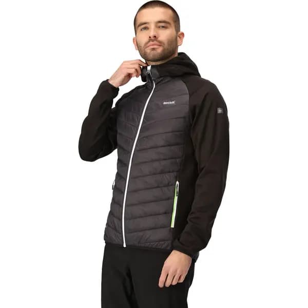 Regatta Mens AndresonVIII Hybrid Padded Hooded Jacket S - Chest 37-38' (94-96.5cm) Ash/Black RMN228-61G-S