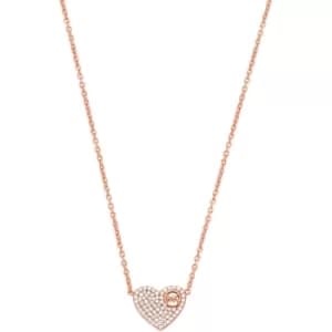 Michael Kors 14k Rose Gold-Plated Sterling Silver Pave Heart Necklace