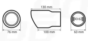 AMiO Tailpipe 02197 Baffle, tailpipe