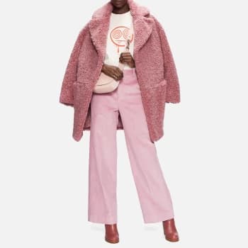 Ted Baker Womens Benitot Straight Wide Leg Corduroy Trousers - Pink - UK 8