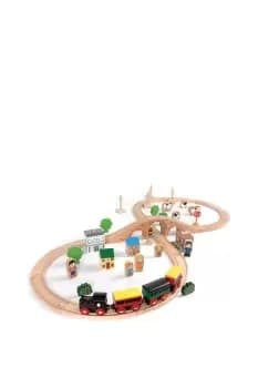 Tidlo 50 Piece Wooden Train Set
