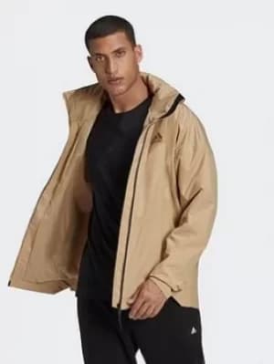 adidas Traveer Rain.rdy Jacket, Beige Size M Men