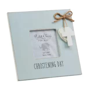 3.5" x 3.5" - Petit Cheri Blue Christening Frame