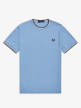 Fred Perry Twin Tipped T-Shirt, Sky Size M Men