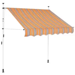Vidaxl Manual Retractable Awning 100cm Yellow And Blue Stripes