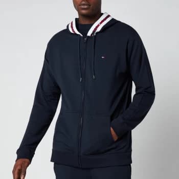 Tommy Hilfiger Mens Contrast Hood Zip Through Hoodie - Desert Sky - S