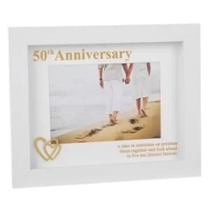 Modern White 6x4 Anniversary Frame 50th