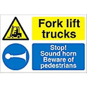 Mandatory Sign Fork Lift Plastic 40 x 60 cm