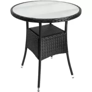 Rattan Bistro Table Black 60cm