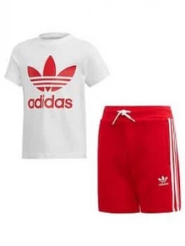 Adidas Originals Short T-Shirt Set - White/Red