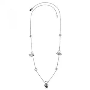 Ladies Karl Lagerfeld Silver Plated Eclectic Stud Rope Necklace