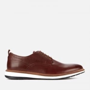 Clarks Mens Chantry Walk Leather Derby Shoes - Dark Tan - UK 10