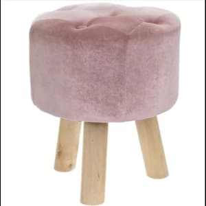 Pink Velvet Stool By Lesser & Pavey