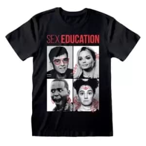 Sex Education - Character Pics Unisex Large T-Shirt - Black