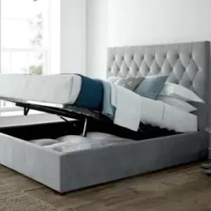 Savoy Grey Upholstered Ottoman Storage King Size Bed Frame Only - Grey