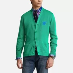 Polo Ralph Lauren Mens Crest Cotton Cardigan - Kelly Green - M