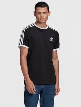 adidas Originals California 3-Stripe T-Shirt - Black, Size 2XL, Men