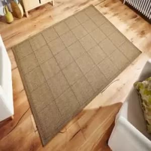 Oriental Weavers Checked Flatweave Natural Rug - 60 x 180cm - Beige