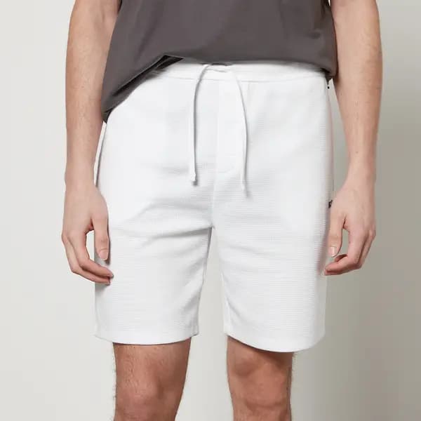 BOSS Bodywear Cotton Waffle-Jersey Shorts - S White Shorts male 50480828-110 S