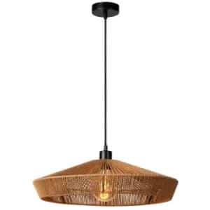 Lucide YUNKAI - Pendant Light - Ø50cm - 1xE27 - Light Wood