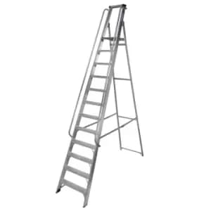 Werner 11 Tread Aluminium Platform Step Ladder (H)3.16M