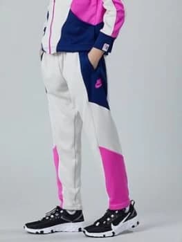 Nike Sportswear Older Girls Heritage Track Pants - Cream/Pink