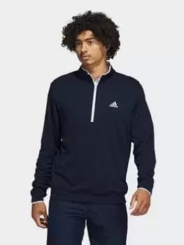 adidas Golf Upf Quarter Zip Pullover - Navy/White, Size L, Men