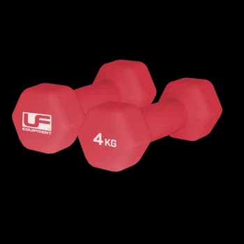 Urban Fitness Hex Dumbbells - Neoprene Covered (Pair) 2 x 4kg - Red
