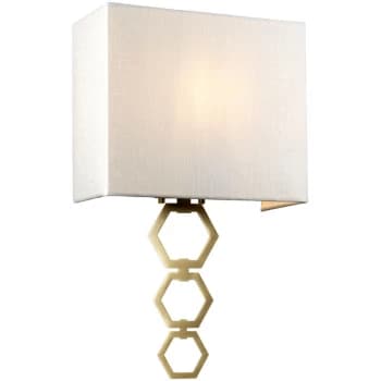 Elstead - Ria Medium 1 Light Wall Light, Aged Brass, Ivory Faux Silk Shade