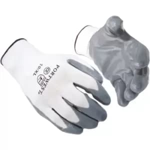 Portwest Flexo Grip Nitrile Gloves (A310) / Safetywear / Workwear (M) (Grey) - Grey
