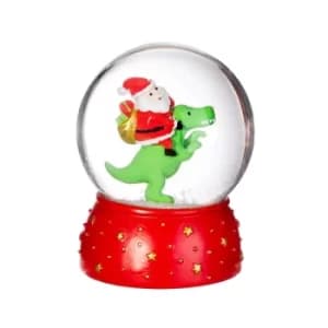 Dinosaur with Santa Snowglobe