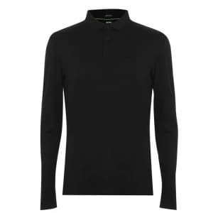 Hugo Boss Pirol Long Sleeve Polo Shirt Black Size L Men