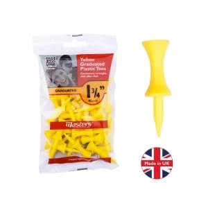 Masters Plastic Graduated Golf Tees 1 3/4'' bag 30 Yellow
